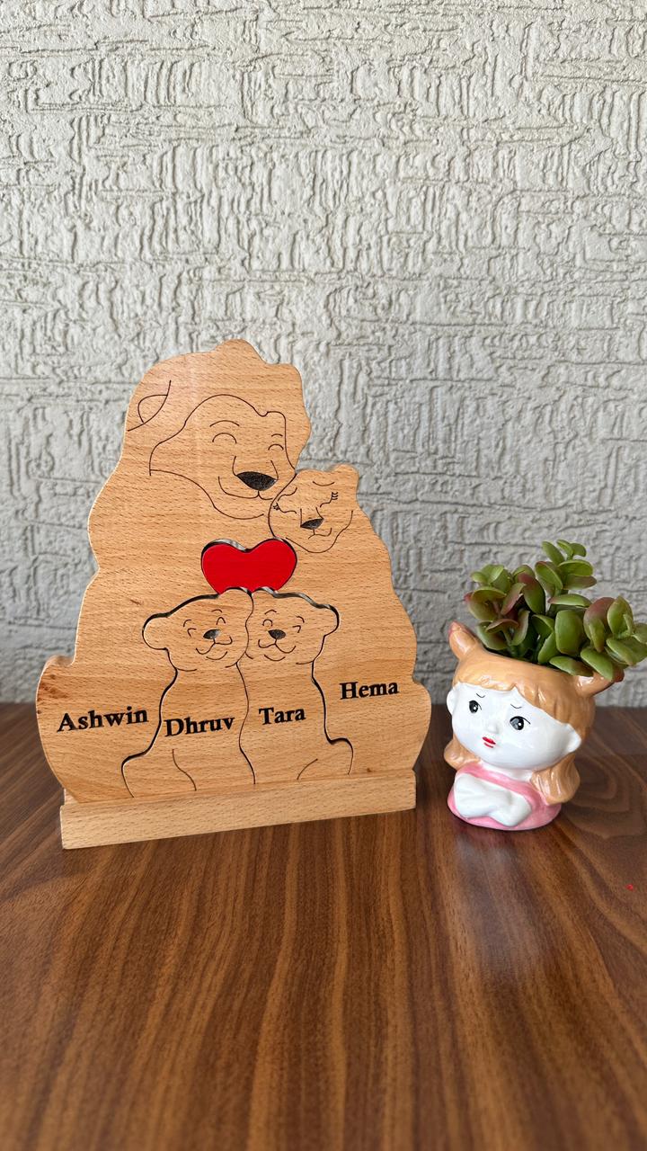 Lion family of 4- Twin baby