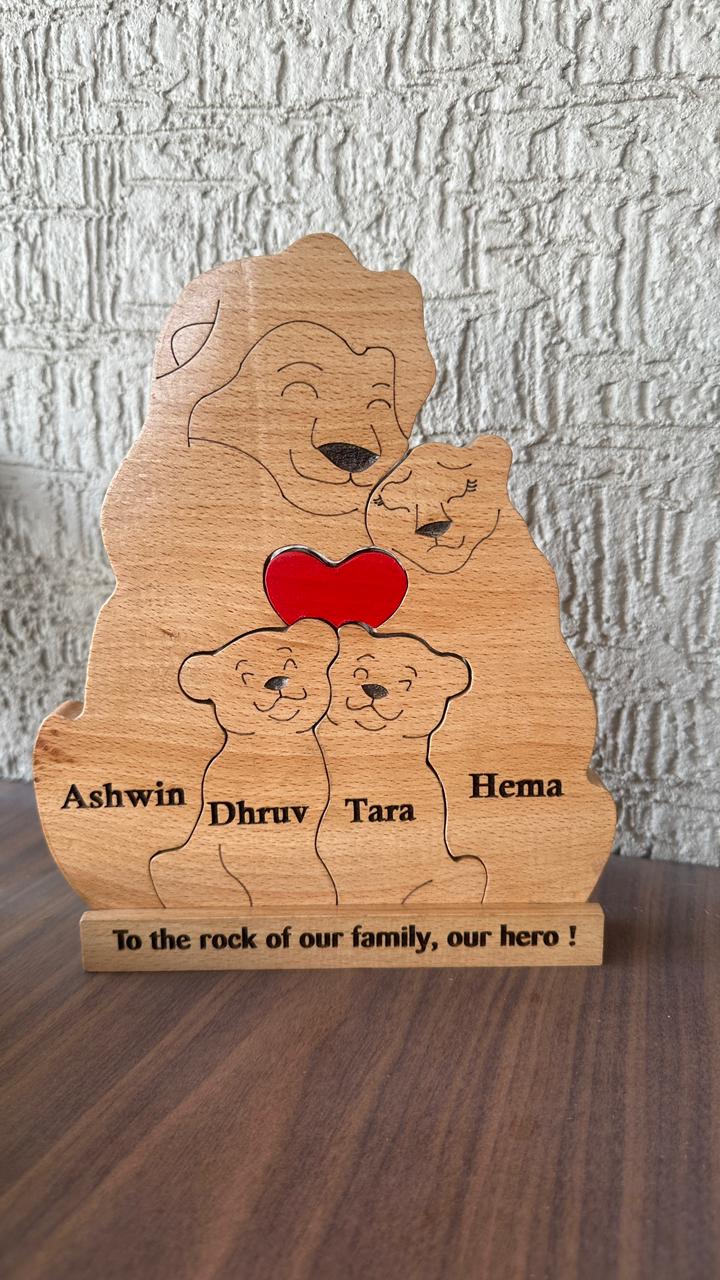 Lion family of 4- Twin baby