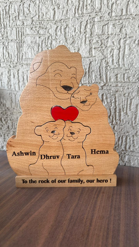 Lion family of 4- Twin baby