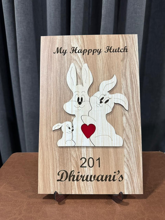 Rabbbitfamily of 3 Nameplate